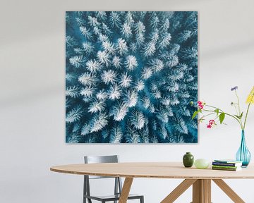 Besneeuwde dennenbomen van Poster Art Shop