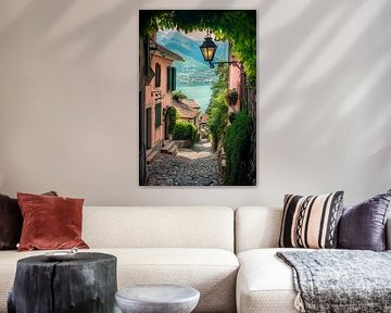 Ruelle étroite au bord du lac sur Poster Art Shop