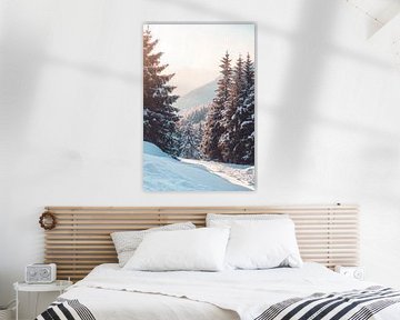 Sneeuw bos winter van Poster Art Shop