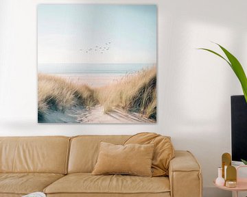 Duinen met uitzicht op strand van Poster Art Shop