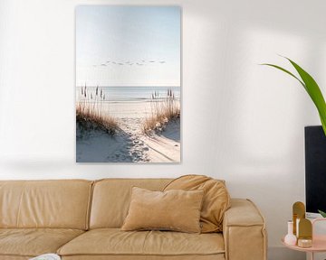 Strandpad bij zonsopgang van Poster Art Shop