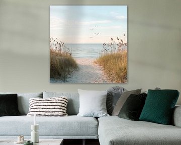 Strandpad uitzicht van Poster Art Shop