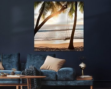 Beach and hammock by Poster Art Shop
