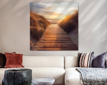 Strandpad naar de zon van Poster Art Shop