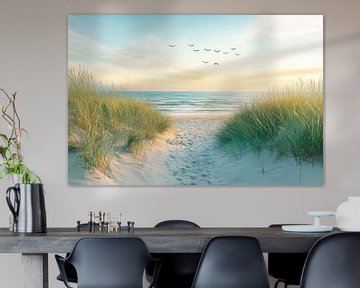 Strandpad naar de zee van Poster Art Shop