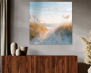 Strandpad naar de zee van Poster Art Shop