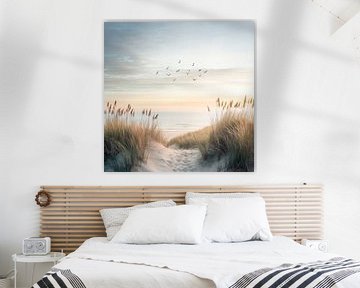 Strandpad vogels van Poster Art Shop