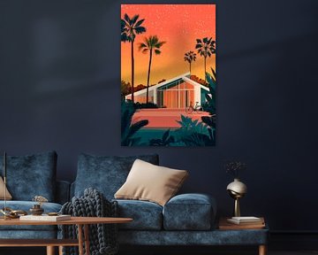 Tropisch huis van Poster Art Shop