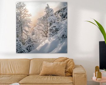 Winterlandschap Zonlicht van Poster Art Shop