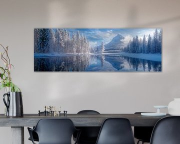 Winterlandschap reflectie van Poster Art Shop