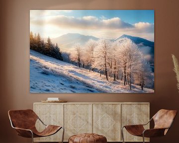 Winterlandschap bergen van Poster Art Shop