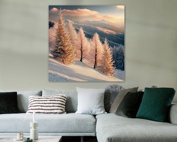 Winter berglandschap van Poster Art Shop