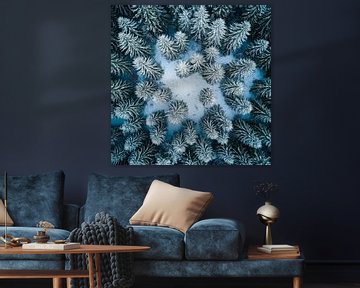 Boombedekking in de winter van Poster Art Shop