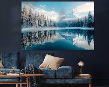 Winters spiegelmeer van Poster Art Shop