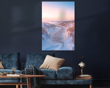 Winterstrandpad van Poster Art Shop