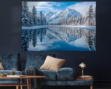 Winterlandschap reflectie van Poster Art Shop