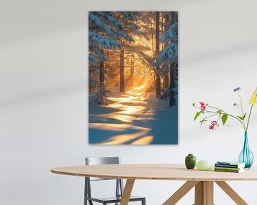 Winterbos lichtshow van Poster Art Shop