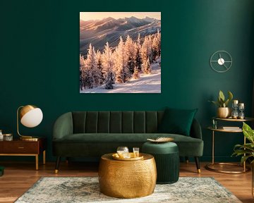 Winterbos bergen van Poster Art Shop