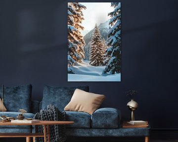 Winterbos scène van Poster Art Shop