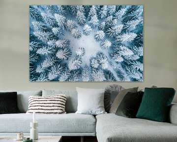 Winterbos luchtfoto van Poster Art Shop