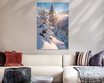 Winter magie zonsopgang van Poster Art Shop