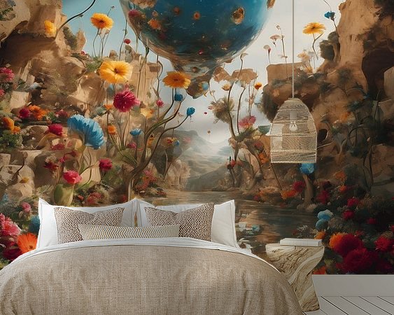 Voorbeeld van het werk in een kamer