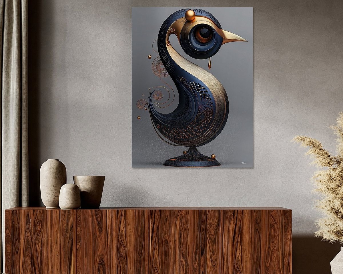 Voorbeeld van het werk in een kamer