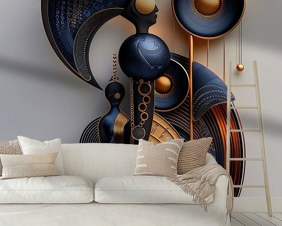 Voorbeeld van het werk in een kamer