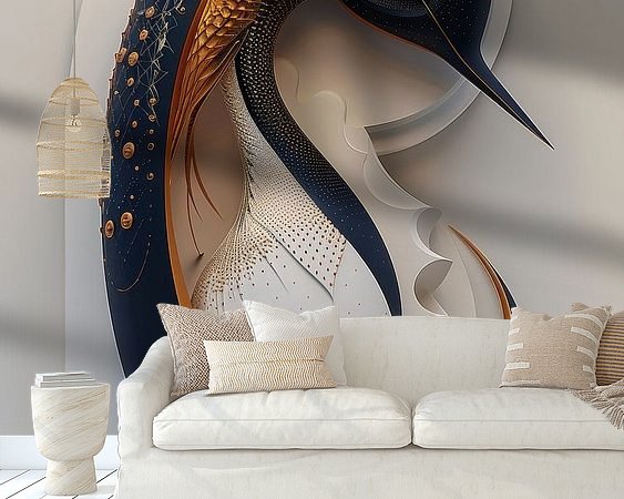 Voorbeeld van het werk in een kamer