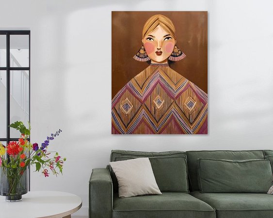 Voorbeeld van het werk in een kamer