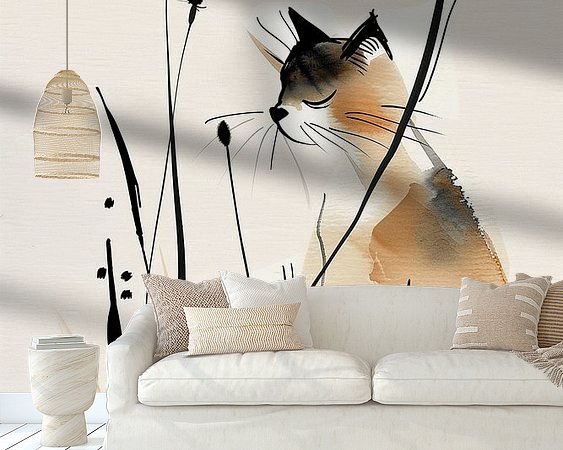 Voorbeeld van het werk in een kamer