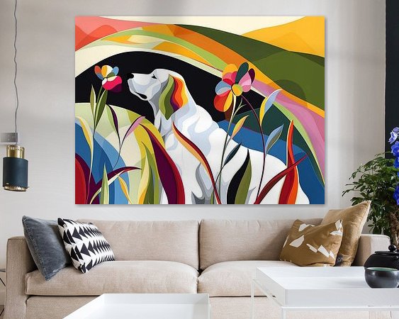 Voorbeeld van het werk in een kamer