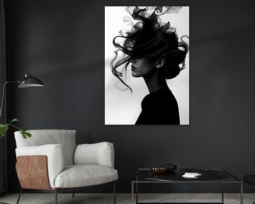 TW living - black and white fotografie - woman portrait 2 van TW living