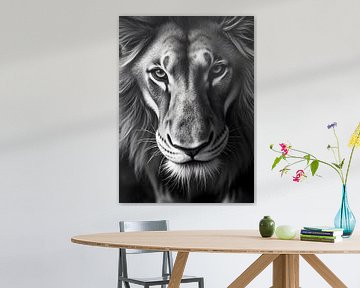 TW living - black white photo - lion 1 by TW living