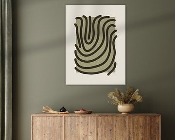 Fingerabdruck - grafische Form auf grünem Hintergrund