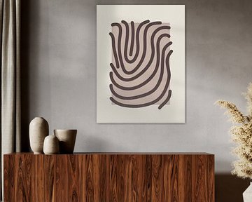 Fingerprint - grafische vorm op taupe achtergrond van Daan Bakker