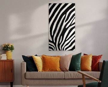 Close up van de huid van een zebra van Koffie Zwart
