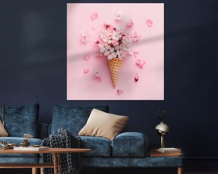 Voorbeeld van het werk in een kamer