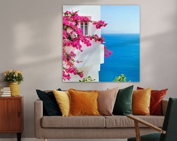 Sea of flowers on the beach by Poster Art Shop