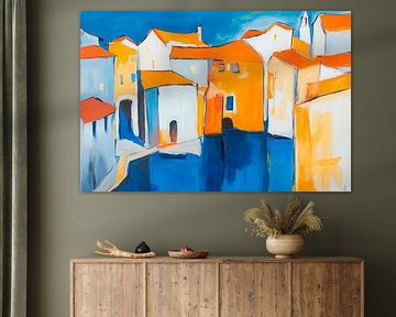 Kleurrijke kustplaats van Poster Art Shop