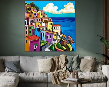 Colourful coastal view by Poster Art Shop