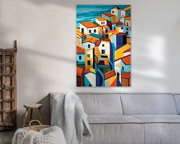 Colourful sea of houses by Poster Art Shop