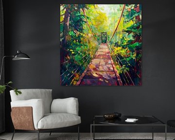 Hängende Brücke Wald von Poster Art Shop