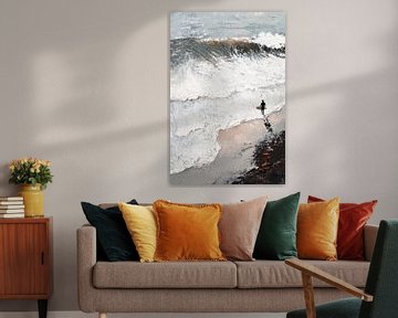 Surfeurs sur la plage sur Poster Art Shop