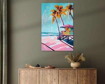 Strandhuis Palmen van Poster Art Shop