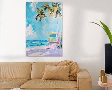 Beach and palm trees by Poster Art Shop