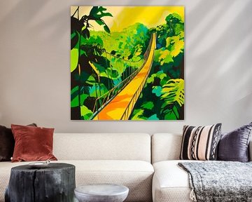 Hängende Brücke Dschungel von Poster Art Shop