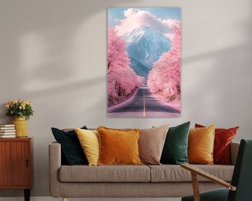 Cherry Blossom Road by Poster Art Shop