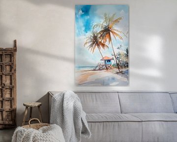 Beach house Palmen by Poster Art Shop