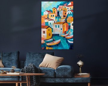 Houses by the water by Poster Art Shop